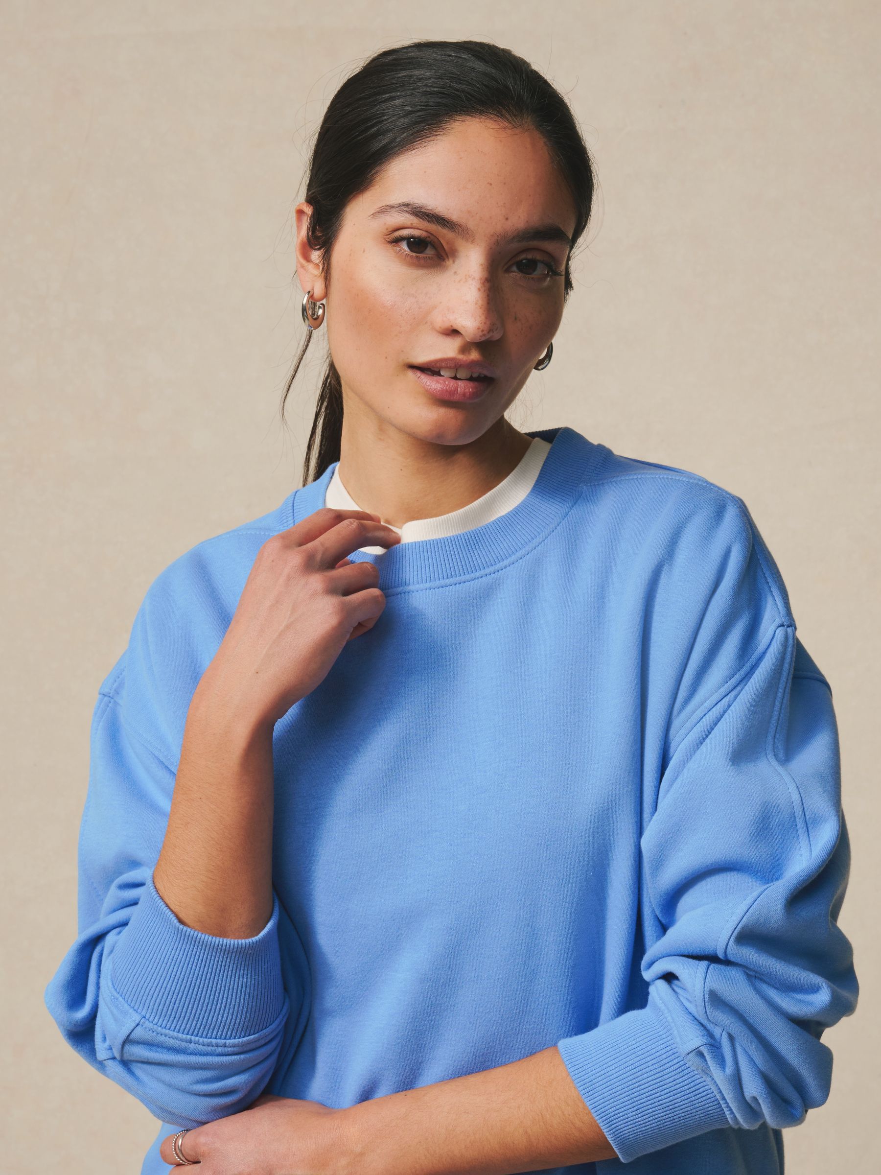Buy Bright Blue Relaxed Fit Essentials Longline Sweatshirt with