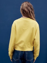 Ochre Yellow Graphic Farmers Market Crew Neck Sweatshirt - Image 4 of 9