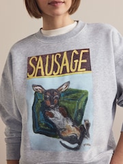 Grey License Frankie Thorpe Sausage Dog Graphic Sweatshirt - Image 5 of 8