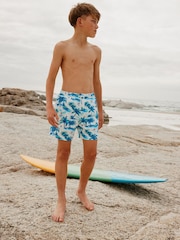 Hellblaue Palme - Bedruckte Badeshorts (3–16 Jahre) - Bild 2 von 7