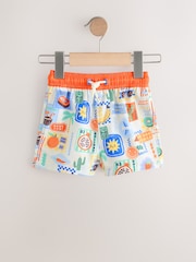 Orange/White Printed Swim Shorts 2 Pack (3mths-7yrs) - Image 5 of 9