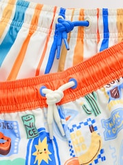 Orange/White Printed Swim Shorts 2 Pack (3mths-7yrs) - Image 8 of 9