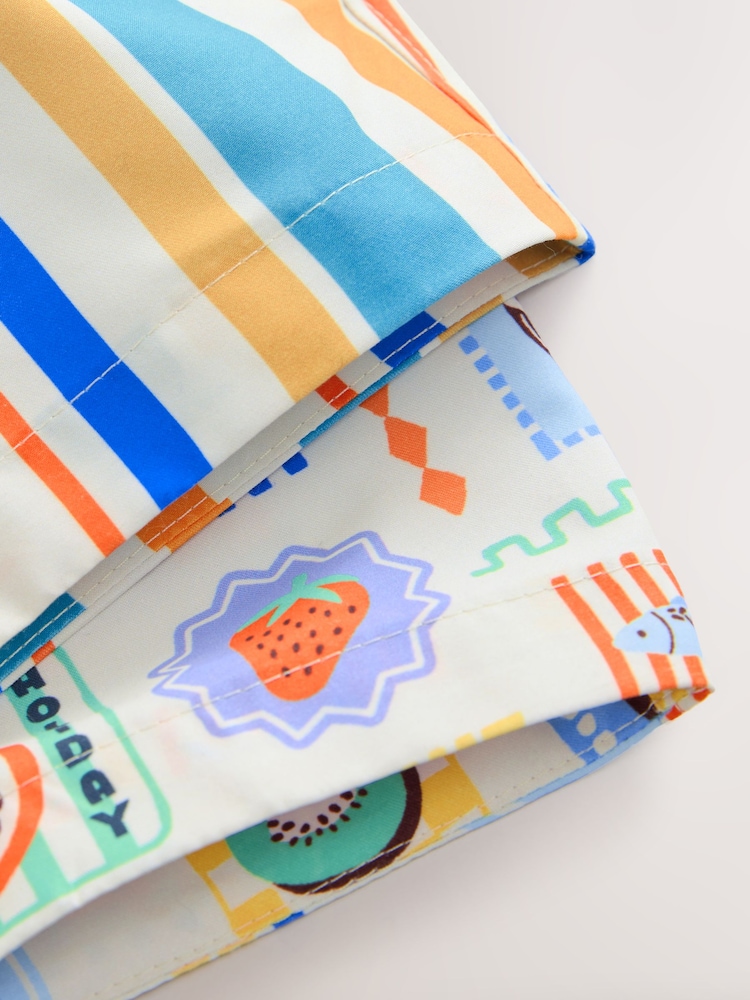 Orange/White Printed Swim Shorts 2 Pack (3mths-7yrs) - Image 9 of 9