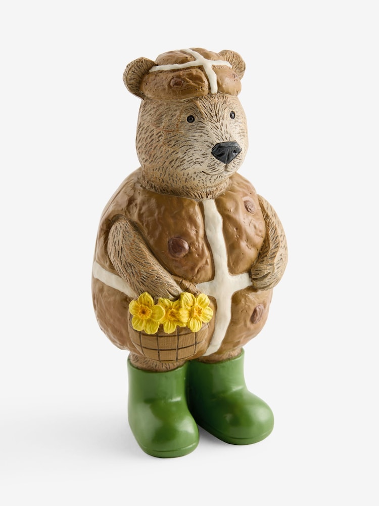 Natural Hot Cross Bun Bertie Bear Easter Ornament - Image 3 of 3