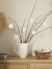 6 Pack Cream Felt Daisy Baubles - Image 1 of 5