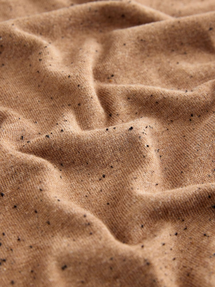 Camel Brown Neppy Soft Touch Crew Neck Cotton Rich Jumper - Image 7 of 7