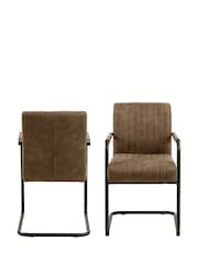 Actona Brown Adele Dining Chair Set of 2 - Image 4 of 6