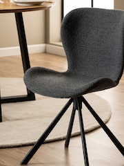 Actona Grey Batilda Swivel Dining Chair Set of 2 - Image 2 of 6