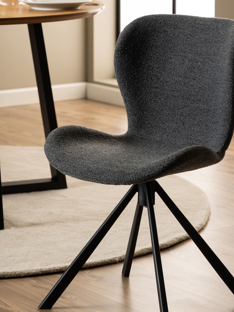 Actona Grey Batilda Swivel Dining Chair Set of 2 - Image 2 of 6