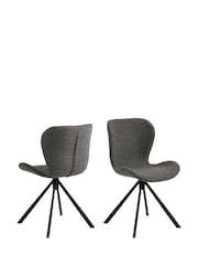 Actona Grey Batilda Swivel Dining Chair Set of 2 - Image 3 of 6