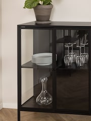 Actona Black Newcastle Low 2 Door Display Cabinet - Image 2 of 4