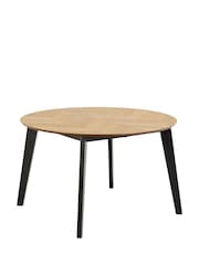 Actona Black Oak Georgetown 4 Seater Round Dining Table - Image 4 of 6