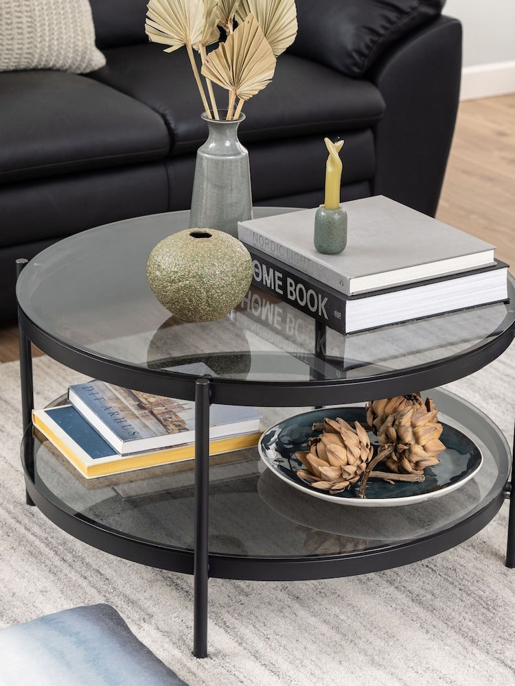 Actona Black Bayonne Round Coffee Table Top - Image 2 of 5