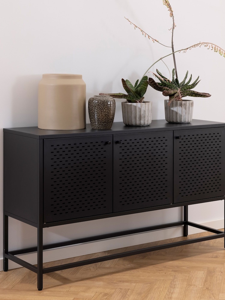 Actona Black Newcastle 3 Door Raised Sideboard - Image 2 of 6