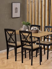 Actona Set of 2 Black Elvira Dining Chairs - Image 1 of 6