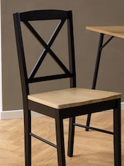 Actona Set of 2 Black Elvira Dining Chairs - Image 2 of 6
