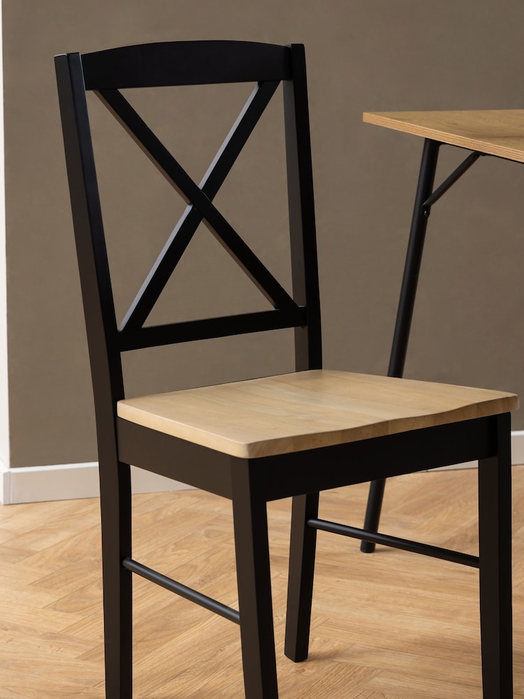 Actona Set of 2 Black Elvira Dining Chairs - Image 2 of 6