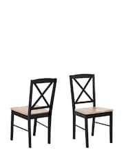 Actona Set of 2 Black Elvira Dining Chairs - Image 3 of 6