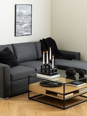 Actona Black Oak Randolf Square Coffee Table with 2 Shelves - Image 1 of 6