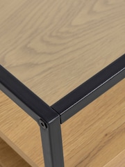 Actona Black Oak Randolf Square Coffee Table with 2 Shelves - Image 5 of 6
