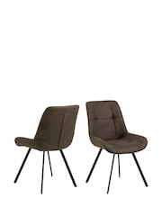 Actona Set of 2 Grey Waylor Dining Chairs - Image 3 of 6