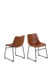 Actona Set of 2 Brown I_Oregon Dining Chairs - Image 2 of 6