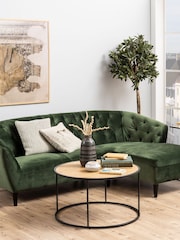 Actona Black Oak Seaford Metal Round Coffee Table with Oak Top - Image 4 of 6