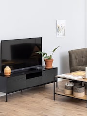 Actona Black Seaford 2 Door 1 Drawer TV Unit - Image 1 of 6