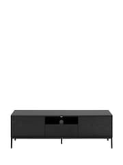 Actona Black Seaford 2 Door 1 Drawer TV Unit - Image 3 of 6