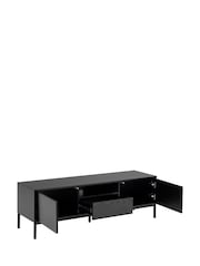 Actona Black Seaford 2 Door 1 Drawer TV Unit - Image 5 of 6