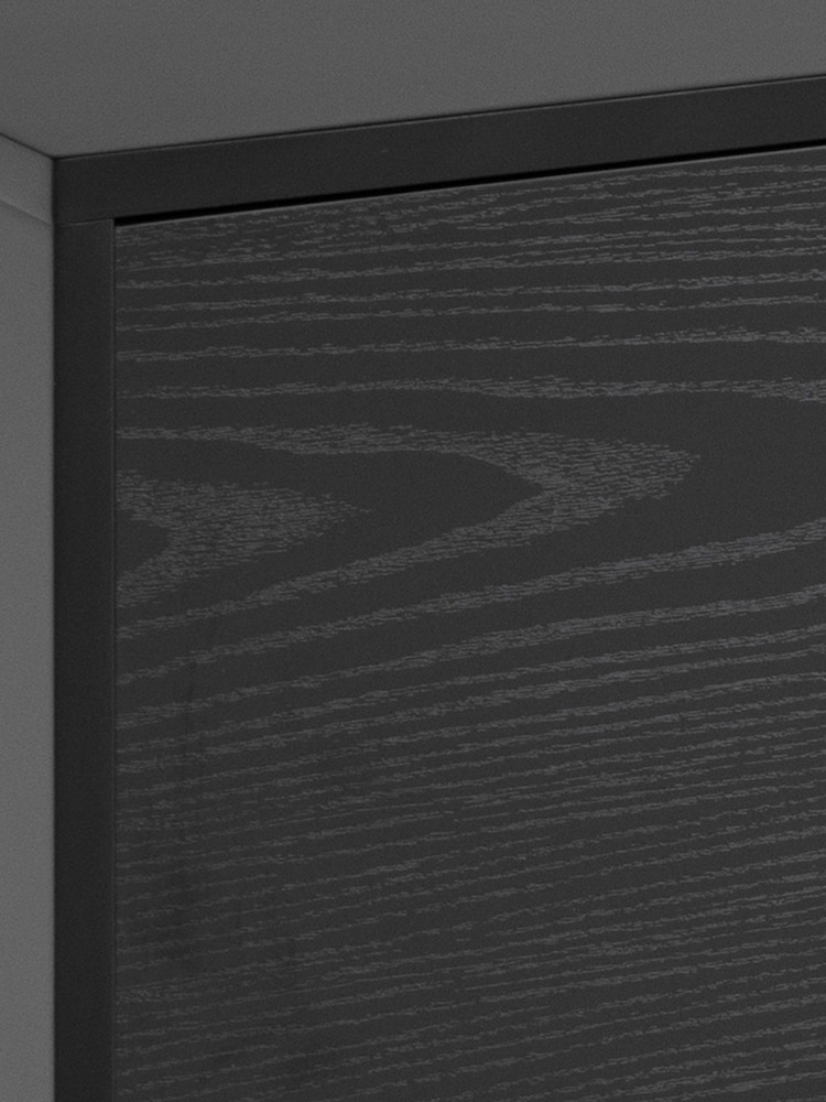 Actona Black Seaford 2 Door 1 Drawer TV Unit - Image 6 of 6