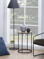 Actona Black Oak Seaford Metal Small Round Side Table - Image 1 of 6