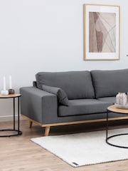 Actona Black Oak Seaford Metal Small Round Side Table - Image 2 of 6