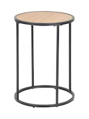 Actona Black Oak Seaford Metal Small Round Side Table - Image 3 of 6