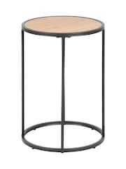 Actona Black Oak Seaford Metal Small Round Side Table - Image 4 of 6
