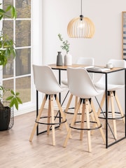 Actona Black Oak Seaford Metal Bar Table with Oak Top - Image 1 of 6