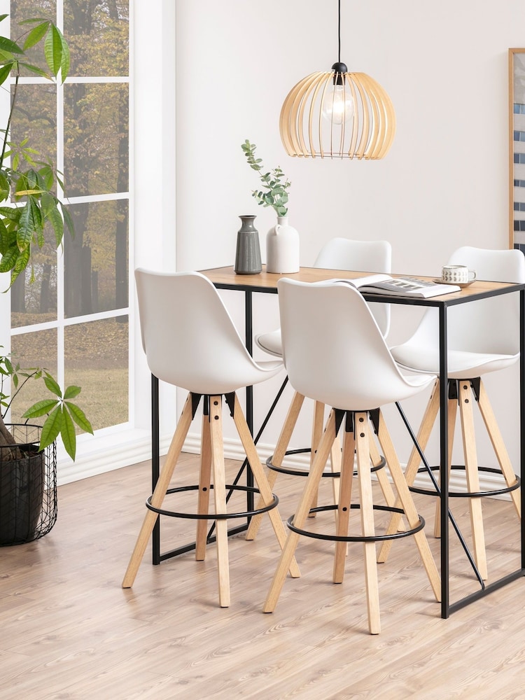 Actona Black Oak Seaford Metal Bar Table with Oak Top - Image 1 of 6