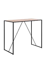 Actona Black Oak Seaford Metal Bar Table with Oak Top - Image 3 of 6