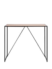 Actona Black Oak Seaford Metal Bar Table with Oak Top - Image 4 of 6