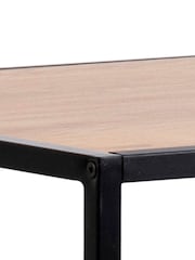 Actona Black Oak Seaford Metal Bar Table with Oak Top - Image 5 of 6