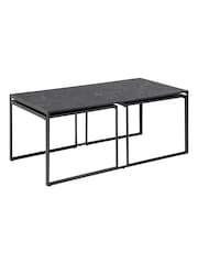 Actona Set of 3 Black Infinity Square Coffee Tables - Image 5 of 6