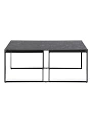 Actona Set of 3 Black Infinity Square Coffee Tables - Image 6 of 6