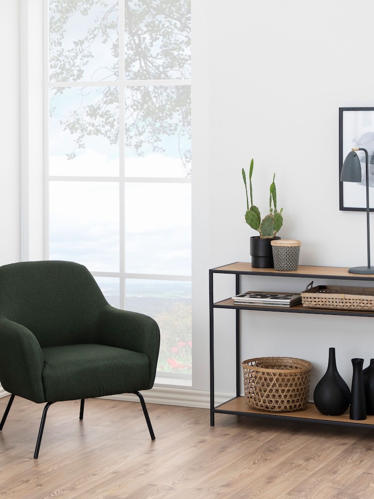 Actona Black Oak Seaford Console Table with 2 Shelves - Image 1 of 6