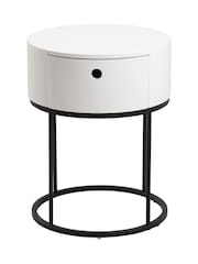 Actona White Polo Round Bedside Table - Image 3 of 6