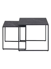 Actona Set of 2 Black Infinity Nest of Tables - Image 6 of 6