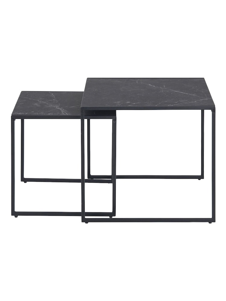 Actona Set of 2 Black Infinity Nest of Tables - Image 6 of 6