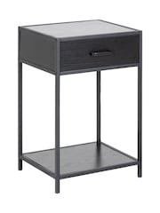 Actona Black Seaford Bedside Table with 1 Drawer - Image 2 of 5