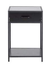 Actona Black Seaford Bedside Table with 1 Drawer - Image 3 of 5