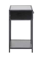Actona Black Seaford Bedside Table with 1 Drawer - Image 4 of 5