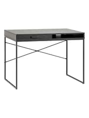 Actona Black Seaford 1 Drawer Desk - Image 2 of 6
